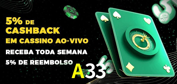 Promoções do cassino ao Vivo A33